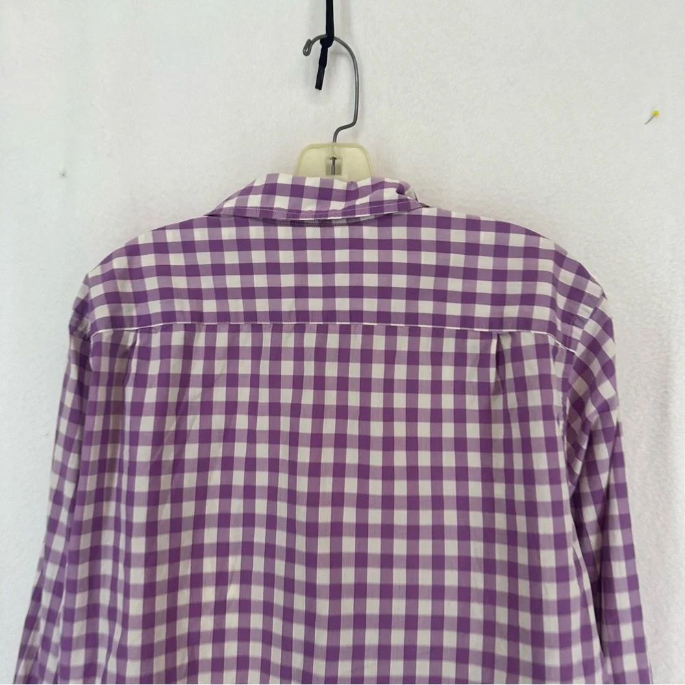 J Crew Lightweight Button Down Shirt Checkered Mens Medium‎ Purple